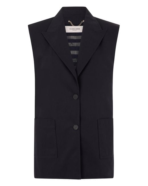 Golden Goose Deluxe Brand Black Cotton Waistcoat
