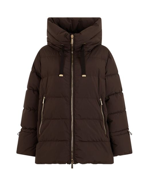 Moorer Brown Padded Jacket With Hood