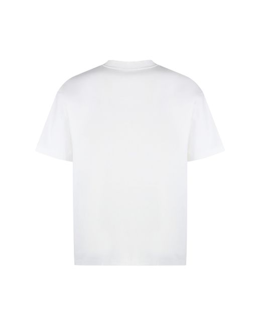 Drole de Monsieur White Classique Cotton Crew-neck T-shirt for men