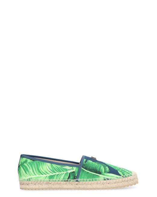 Espadrillas in canvas di Dolce & Gabbana in Green da Uomo