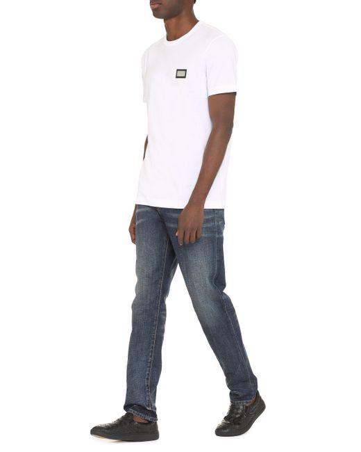 Dolce & Gabbana White Crew-Neck Cotton T-Shirt for men