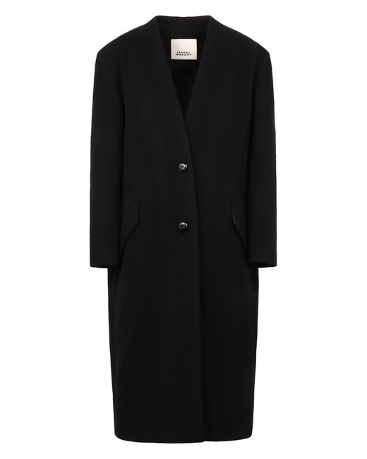 Isabel Marant Black Single-Breasted Wool Coat