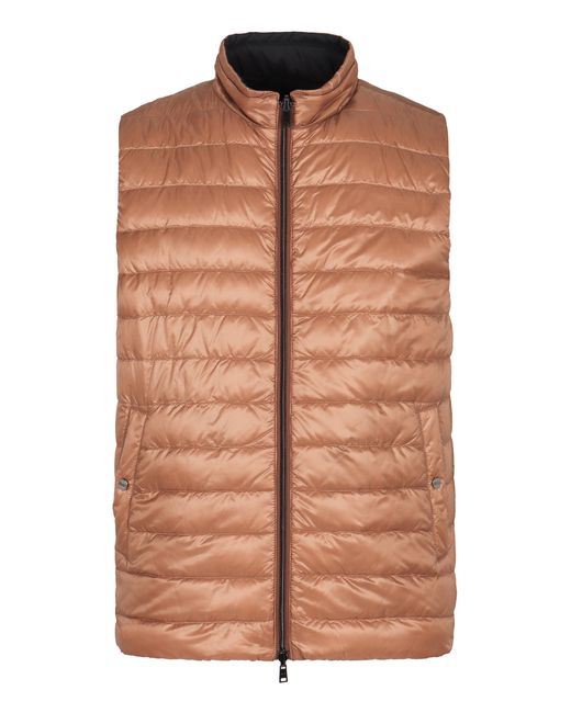Herno Brown Reversible Nylon Gilet for men