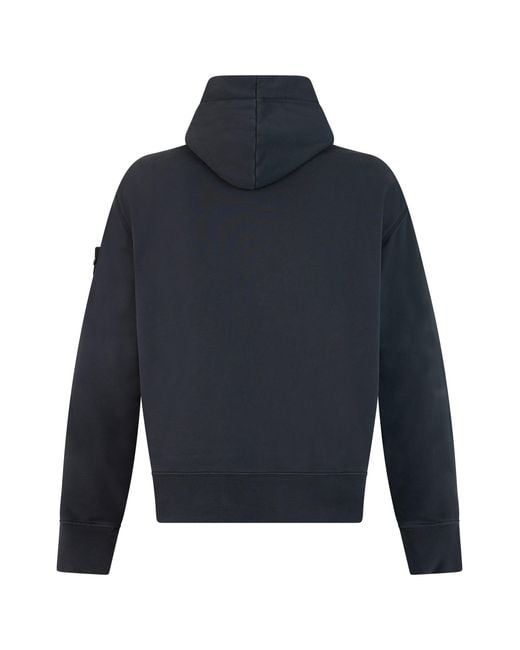 Stone Island Blue Hooded Jacket for men