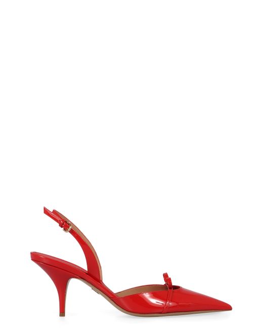 Ferragamo Red Leather Slingback Pumps