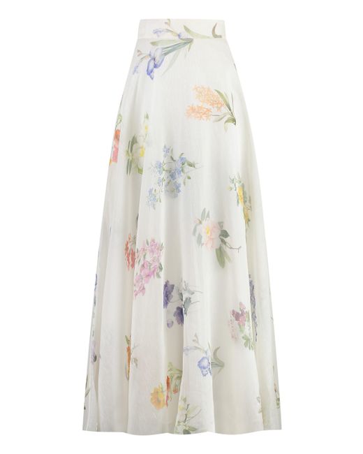 Zimmermann White Linen Blend Skirt