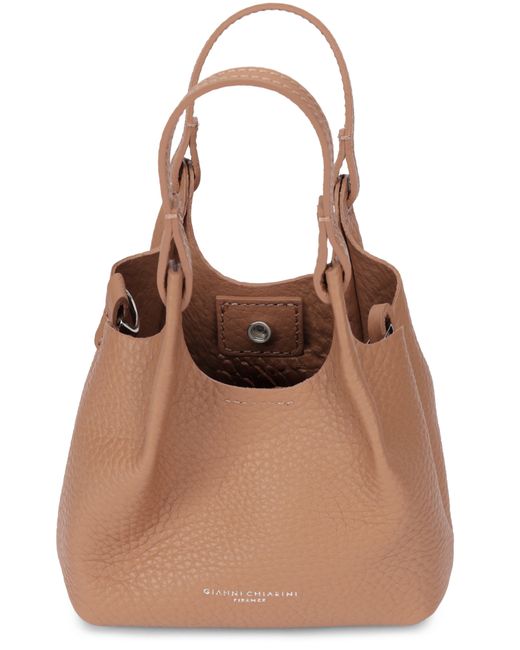 Gianni Chiarini Brown Dua Bubble Double Leather Handbag
