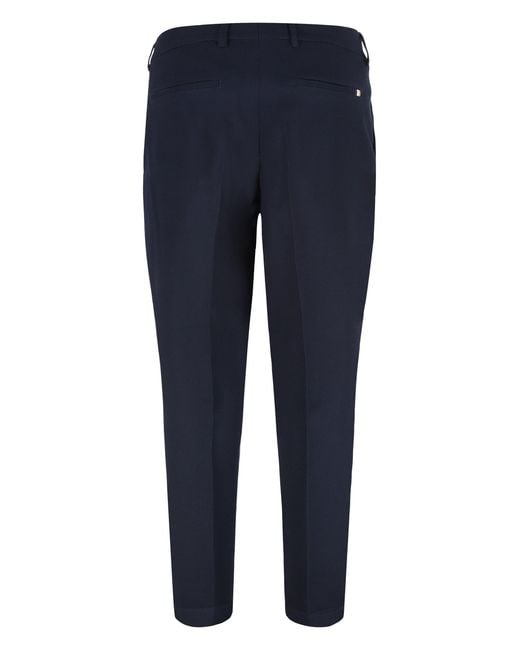 Boss Blue Wool Trousers for men