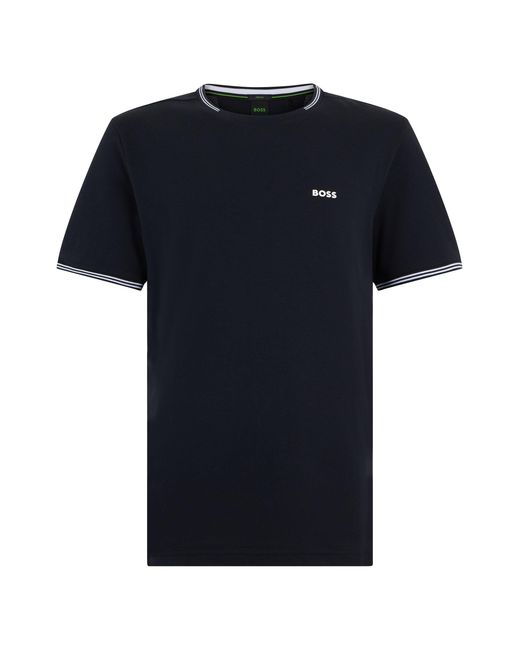 Boss Black Cotton Elastic T-Shirt for men