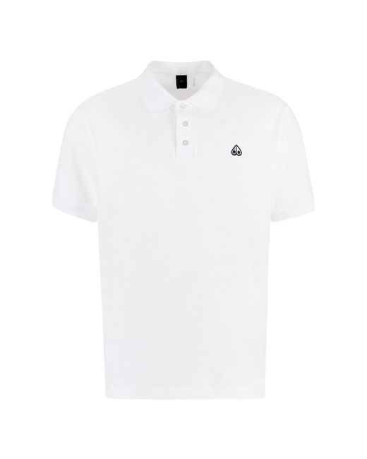 Moose Knuckles White Cotton-Piqué Polo Shirt for men