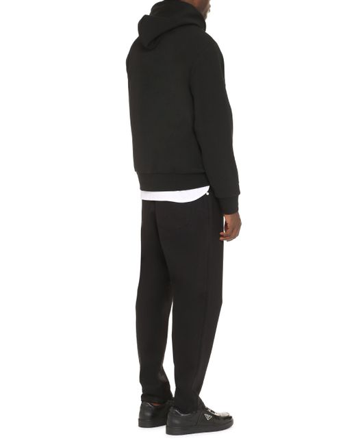Felpa in cotone con cappuccio di Polo Ralph Lauren in Black da Uomo