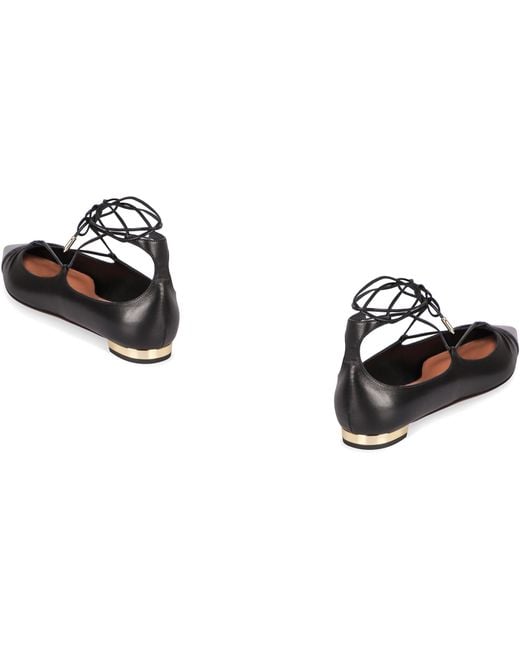 Aquazzura Black Gabi Pointy-Toe Ballet Flats