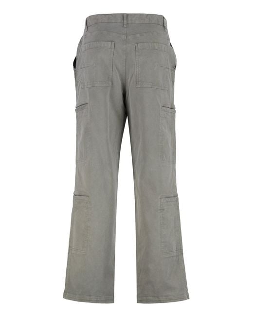 Represent Gray Stretch Cotton Trousers for men