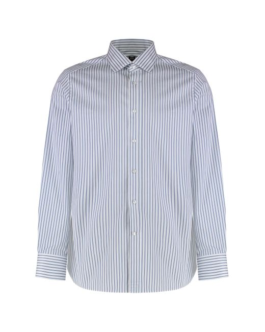 Camicia in cotone a righe di Zegna in Blue da Uomo
