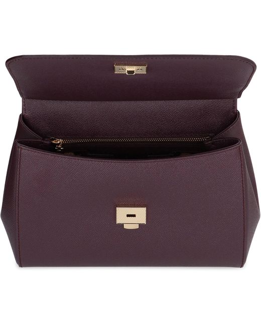 Dolce & Gabbana Purple Sicily Big Leather Handbag