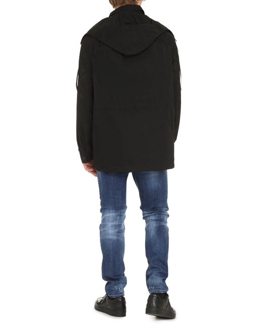 Giacca in tessuto tecnico con zip e cappuccio di Ferragamo in Black da Uomo