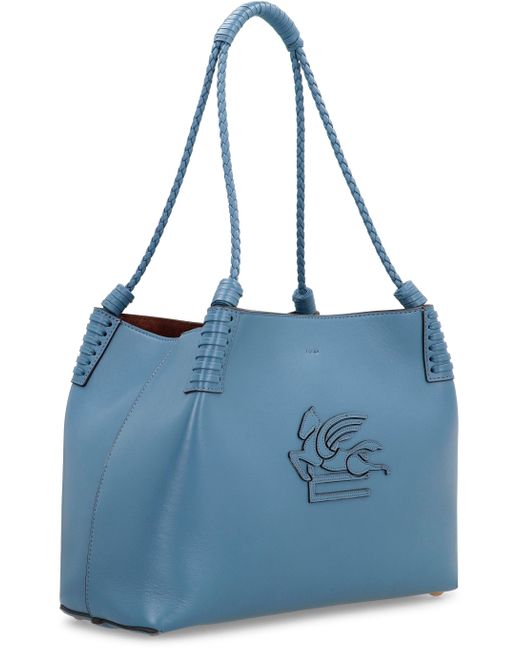 Borsa shopping piccola Libra in pelle di Etro in Blue