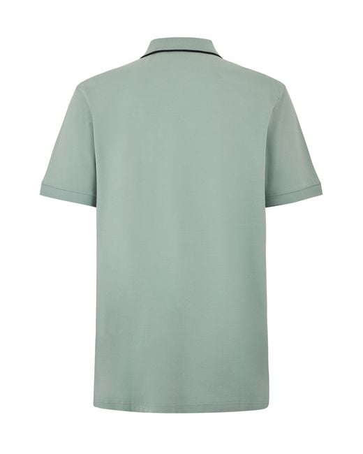 Boss Green Cotton Polo With Zip Collar for men