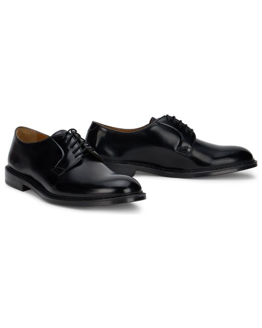 Doucal's Black Shiny Leather Loafers for men