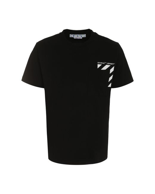 Mens Clothing T-shirts Short sleeve t-shirts Off-White c/o Virgil Abloh Cotton Logo T-shirt in Black for Men 