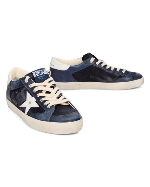 Golden Goose Deluxe Brand Blue Leather Sneakers for men