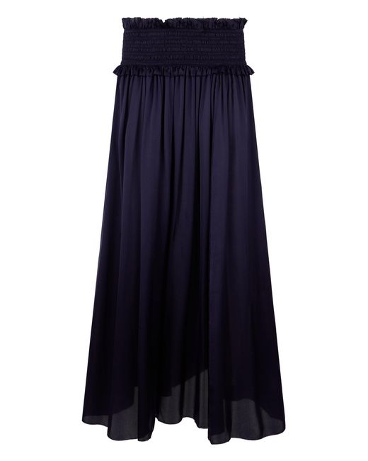 Zimmermann Blue Satin Pleated Skirt