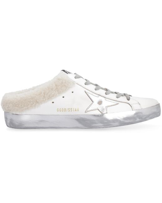 Golden Goose Deluxe Brand White Superstar Leather Mules
