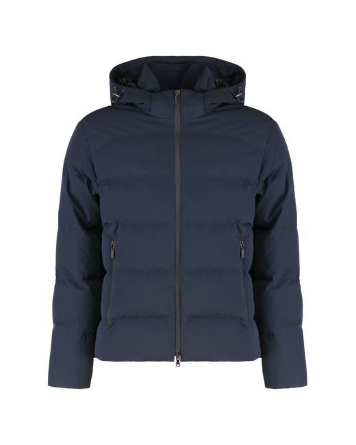 Paul & Shark Blue Hooded Short Down Jacket for men