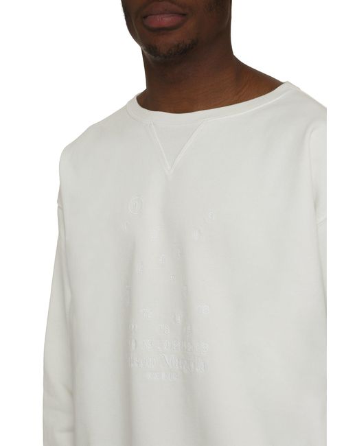 Maison Margiela White Cotton Crew-neck Sweatshirt for men
