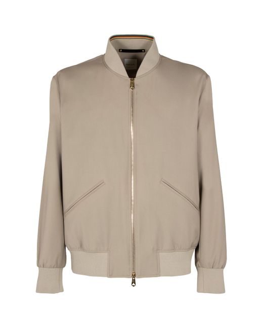 Paul Smith Natural Storm System Wool Bomber Jacket for men