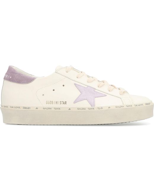 Golden Goose Deluxe Brand White Hi Star Leather Platform Sneakers