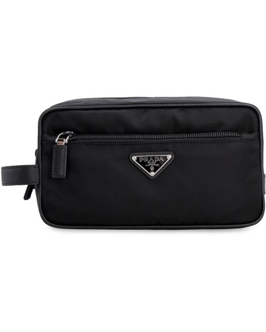 Beauty case in nylon di Prada in Black da Uomo