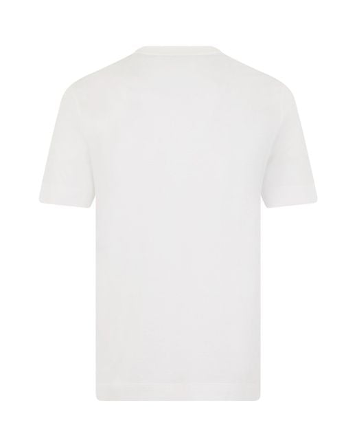 Emporio Armani White Cotton T-Shirt With Print for men