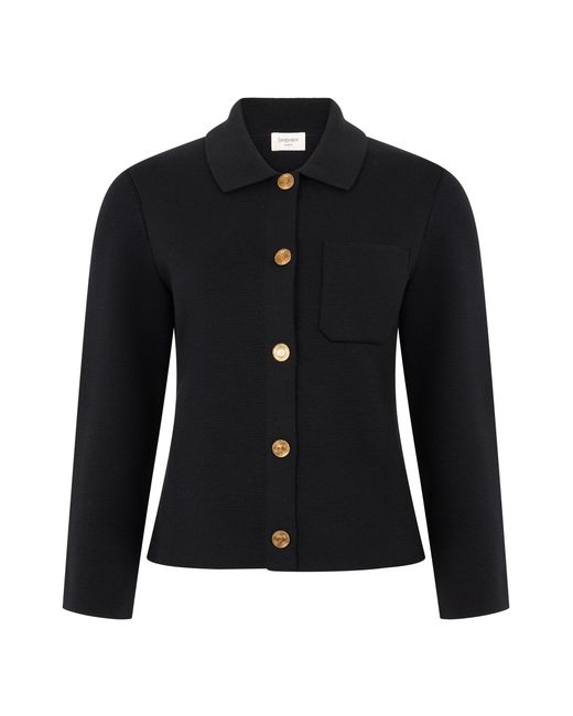 Saint Laurent Black Elegant Jacket For With Long Sleeves Versatile