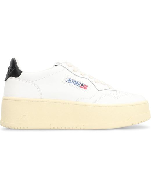 Sneakers platform Medalist in pelle di Autry in White