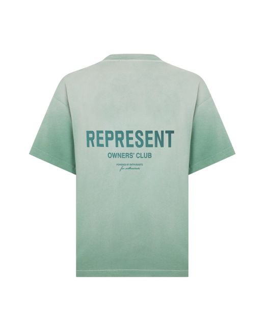 Represent Green Faded T-Shirt With Logo for men