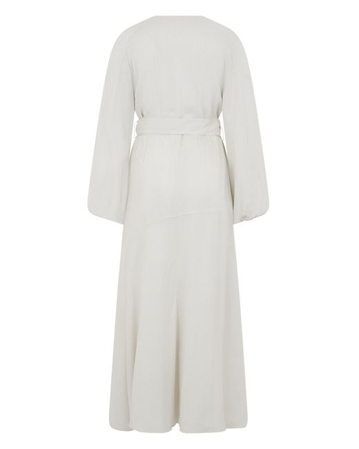 Veronica Beard White Maxi Dress With Long Sleeves