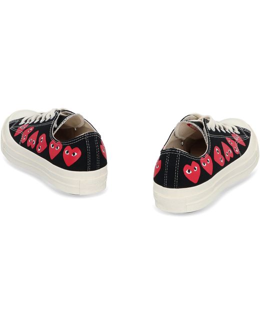 COMME DES GARÇONS PLAY Red Multi Heart Low Top