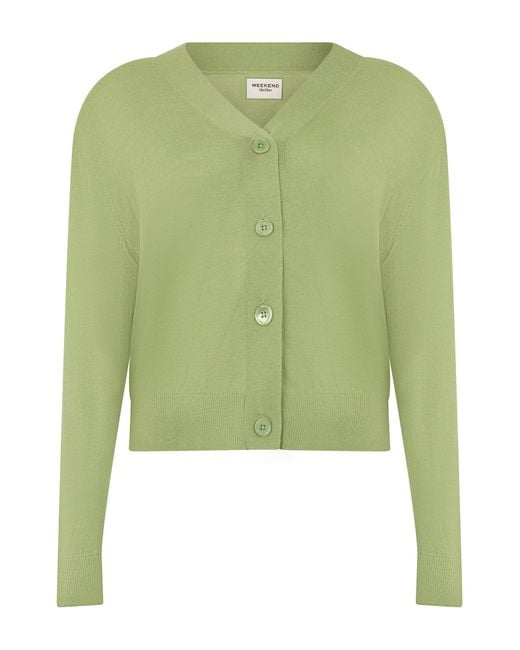 Weekend by Maxmara Green Cropped Cardigan