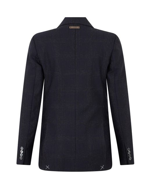 Peserico Blue Double Breasted Blazer With Pockets