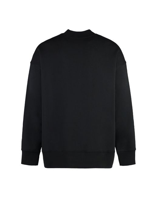 Palm Angels Black Cotton Crew-Neck Sweatshirt for men