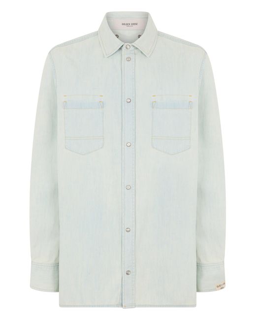 Golden Goose Deluxe Brand White Shirt Made Of Cotton for men