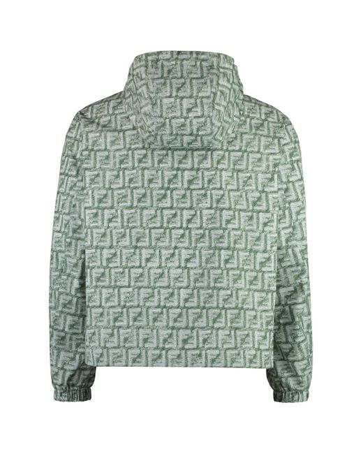 Fendi Green Reversible Nylon Jacket for men