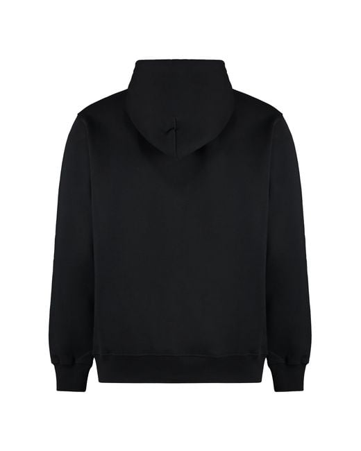 Drole de Monsieur Black Classic Pocket Hooded Sweatshirt With Slogan Detail for men