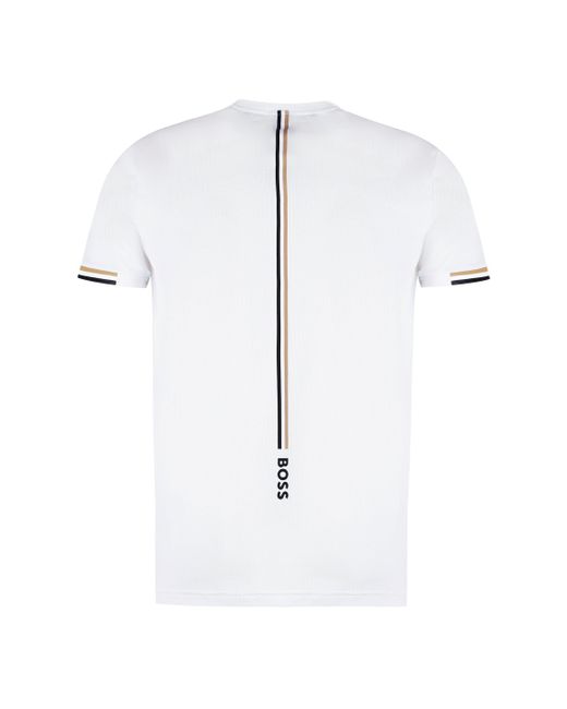 X Matteo Berrettini - T-shirt in tessuto tecnico di Boss in White da Uomo