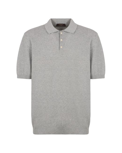 Slowear Gray Cotton Knit Polo for men