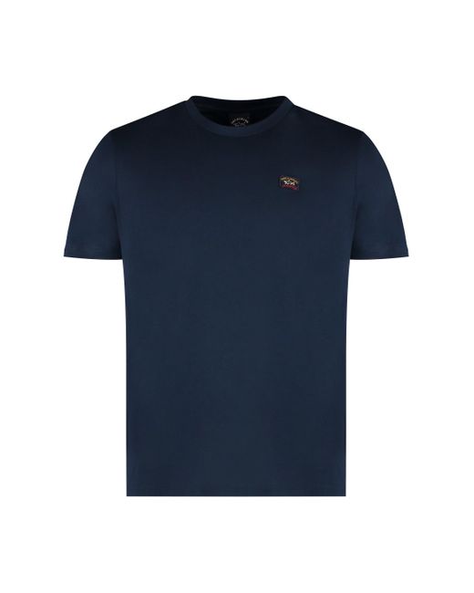 T-shirt girocollo in cotone di Paul & Shark in Blue da Uomo