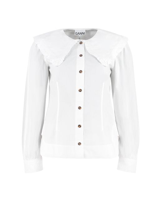 Ganni White Cotton Shirt