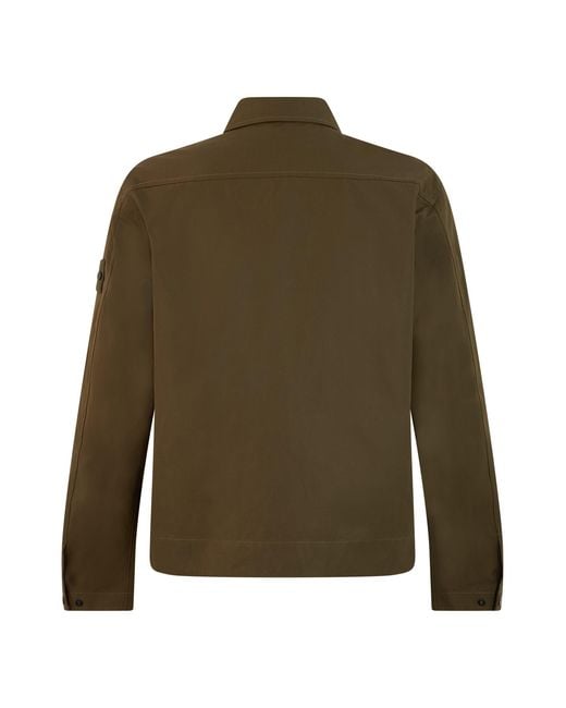 Stone Island Green Overshirt With Zip for men