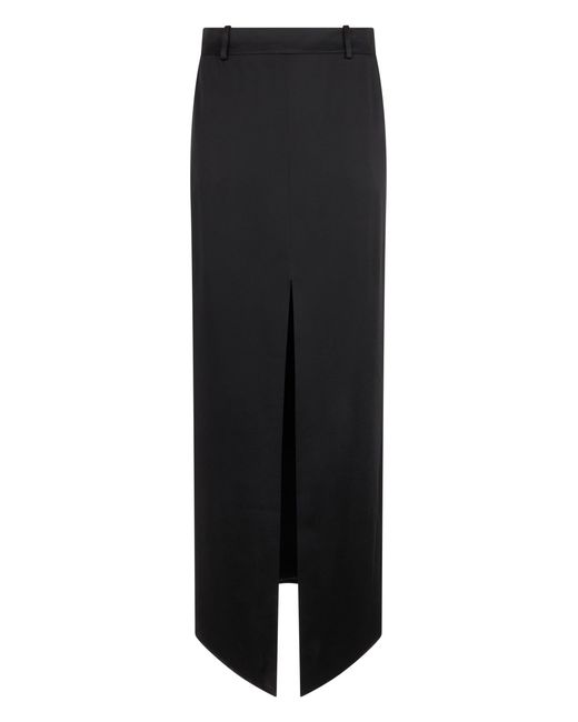 Tom Ford Black Long Satin Skirt With Slit